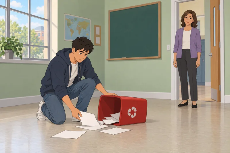 What Is Good shows a student cleaning.