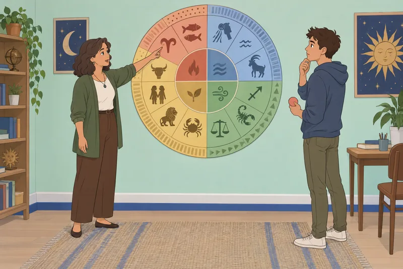 What Is My quiz uses a zodiac wheel.