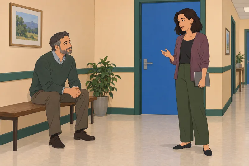 «¿Cuál es tu» aparece junto a una puerta.
