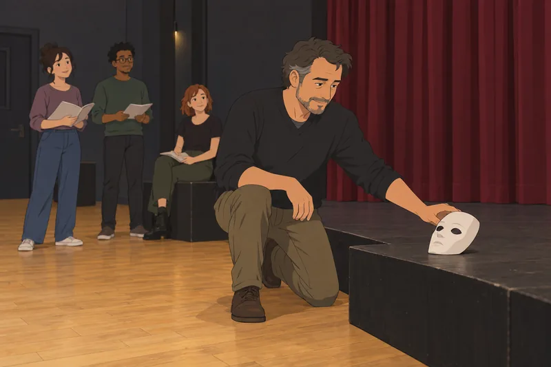 What Killer Am: director arranges a stage mask.