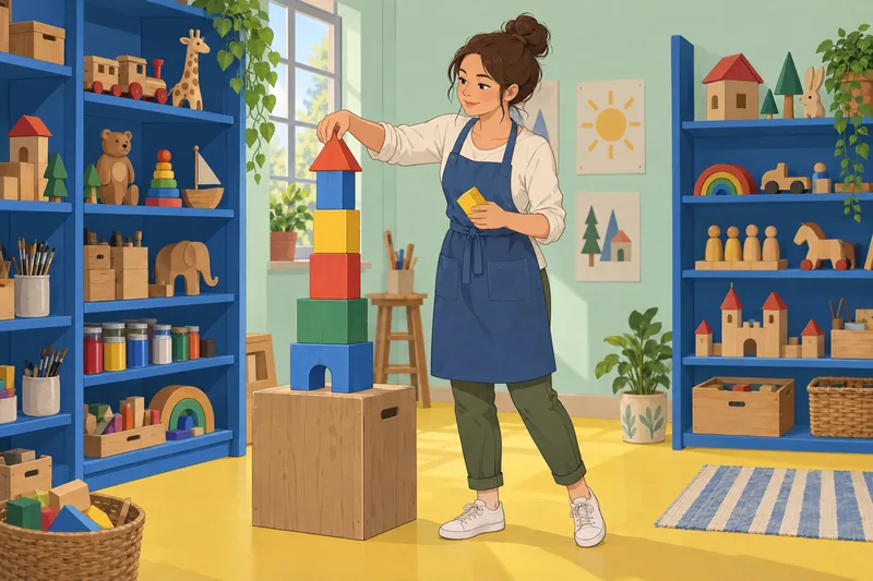 What Kind of blocks are being stacked?