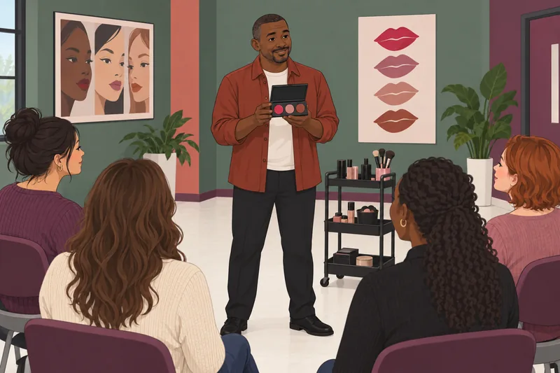 What Lipstick Suits: artist studies an open palette.