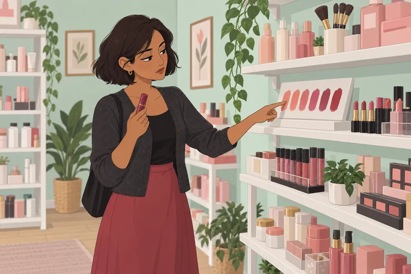 What Lipstick Suits: shopper compares a berry lipstick.