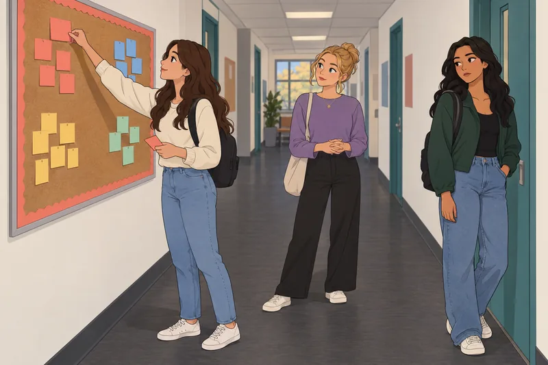 What Mean Girl observes a hallway alliance.