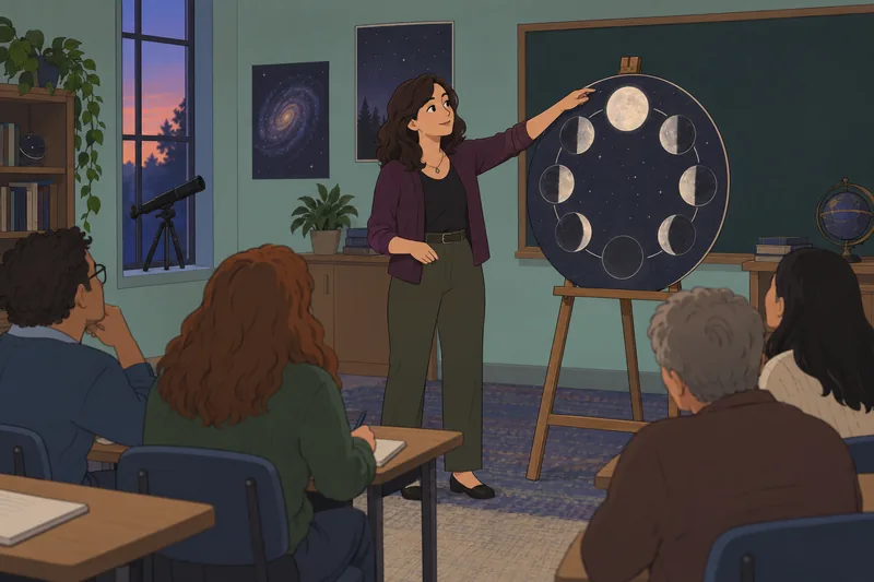 What Moon Phase appears during a moon lesson.