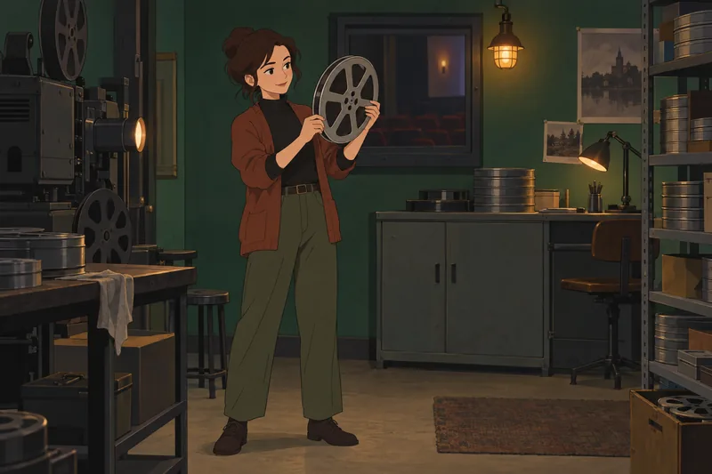 What Movie Am: a curator examines a reel.