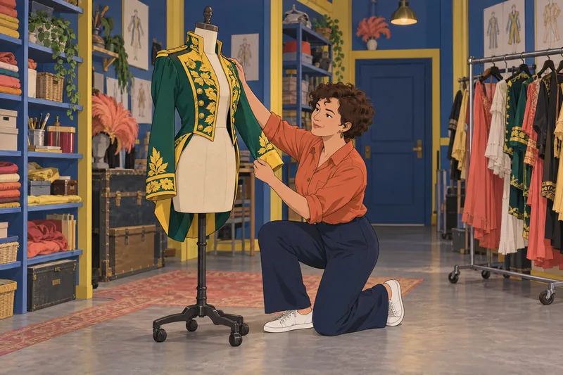 What Musical Am designer prepares a stage costume.