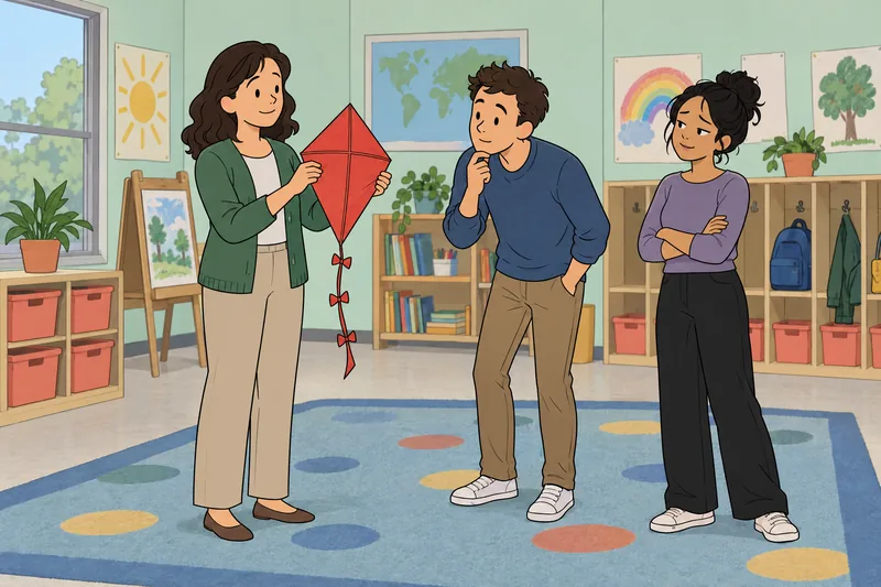 What Peanuts Character appears in a lively classroom.