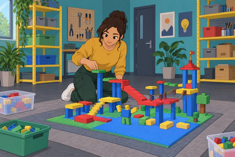 What Roblox Player quiz shows a colorful build.