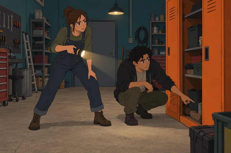 What Scooby-Doo Character: friends search a workshop locker.