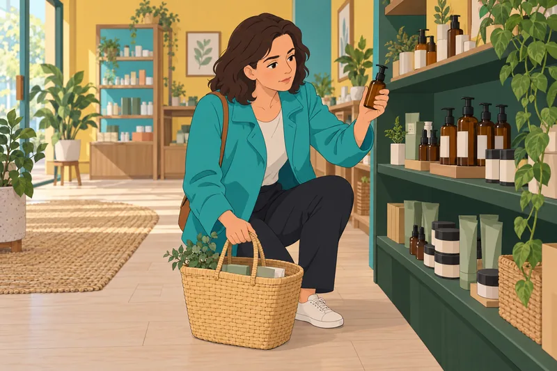 What Serum Should: shopper lifts a pump bottle.