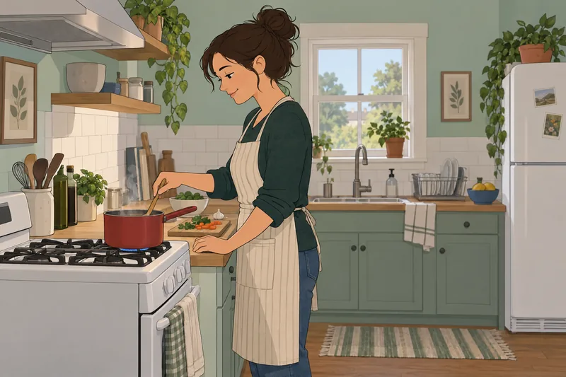 ¿Qué debería cenar? junto a la cacerola.