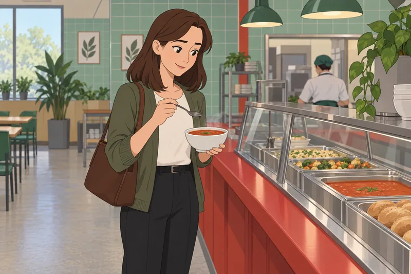 What Should I: lunch choices at a cafeteria.