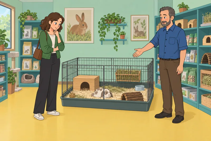 What Small Pet appears in a rabbit habitat.