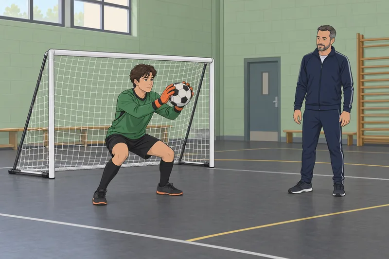 What Soccer Position appears in a goalkeeper drill.