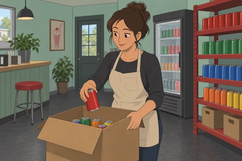 What Soda Am? A cashier sorts fizzy cans.