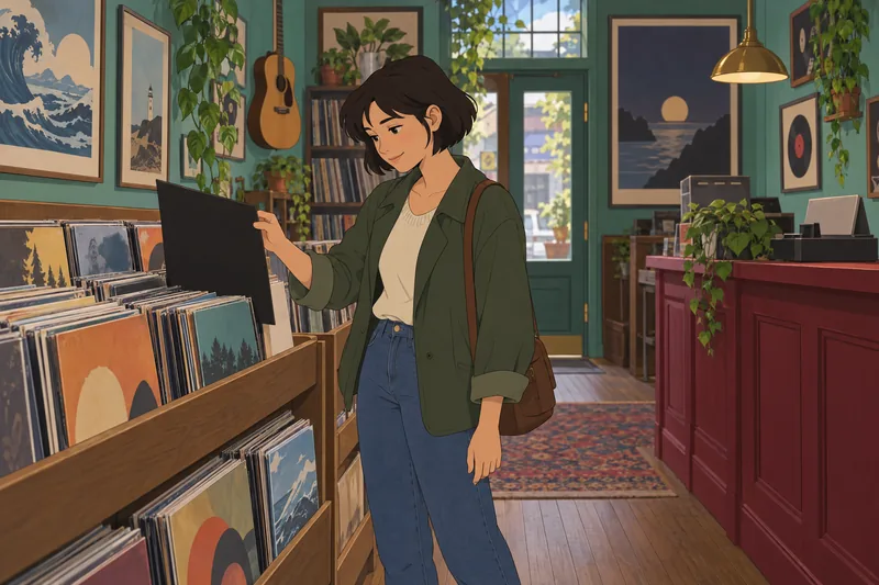 What Song Should: a listener selects a record.