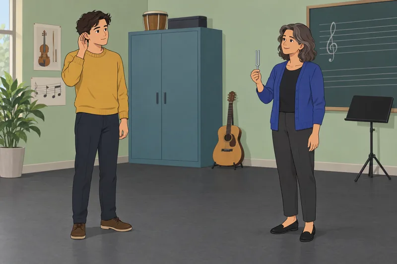 What Sound Am: listener hears a tuning fork.