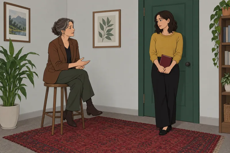 What Type of therapy begins behind this door?