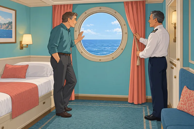 Which Cruise Line appears in this cabin view.