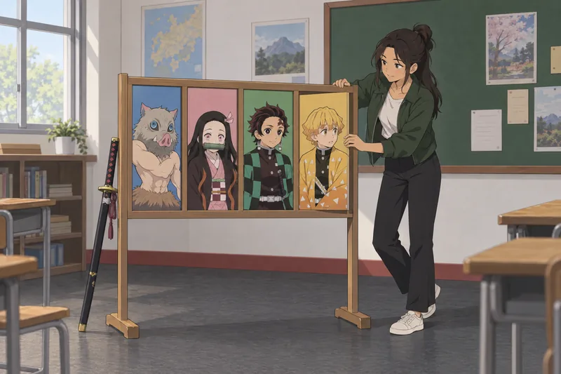Which Demon Slayer affinities appear among four portraits.