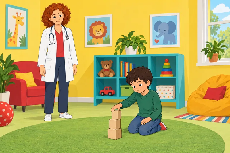 Which Doctor Are: A child builds wooden blocks.