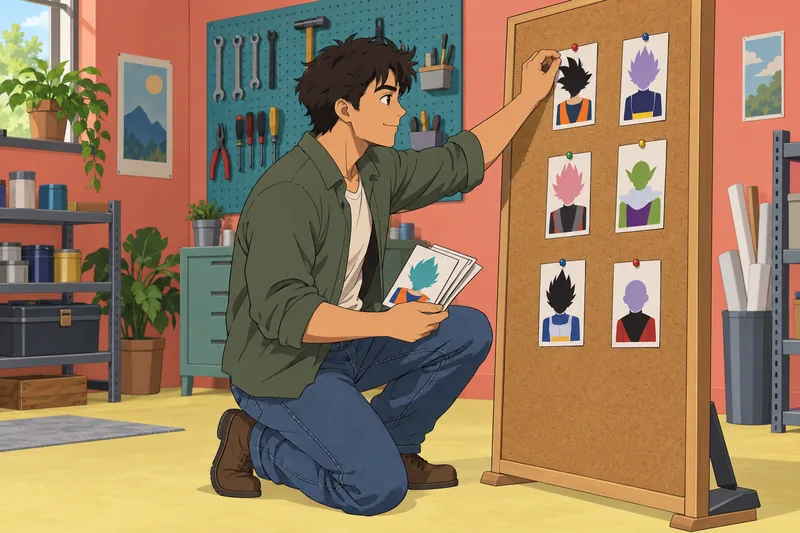 Which Dragon Ball: learner arranges profile cards.
