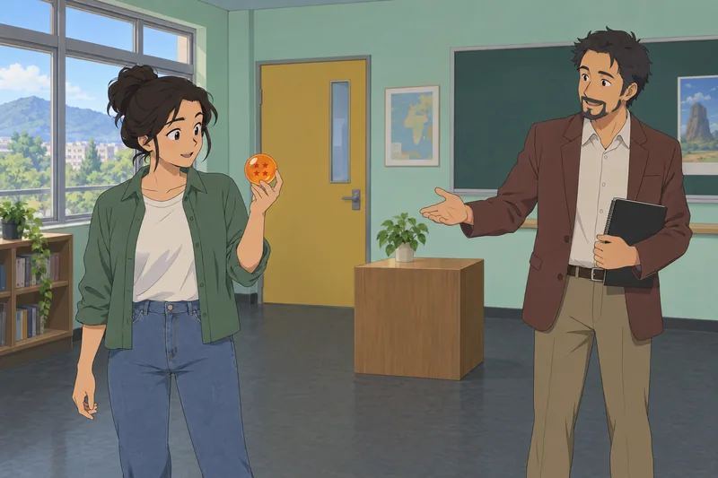 Which Dragon Ball: participant studies an affinity orb.