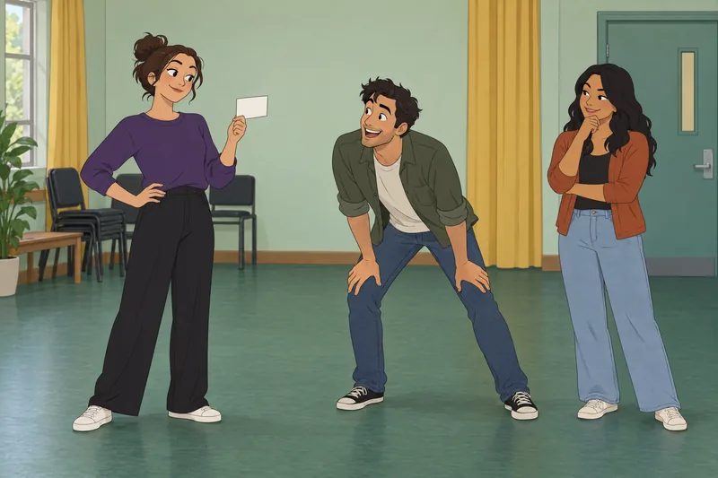 Which ""Friends"" Character leads a playful rehearsal.