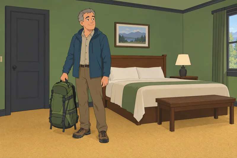 cuestionario ¿Qué isla: viajero revisa una mochila.