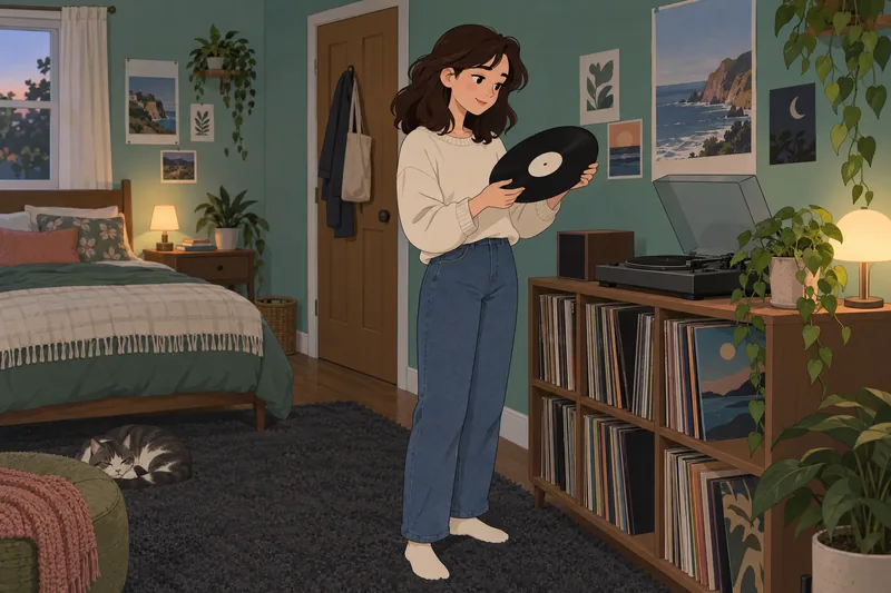 Which Olivia Rodrigo? A listener holds a record.