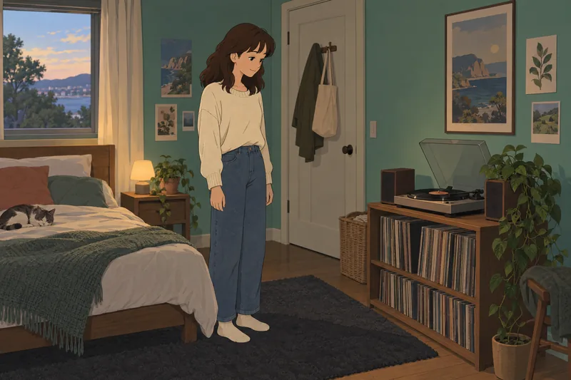 ¿Qué canción de? Una mujer sostiene un disco.