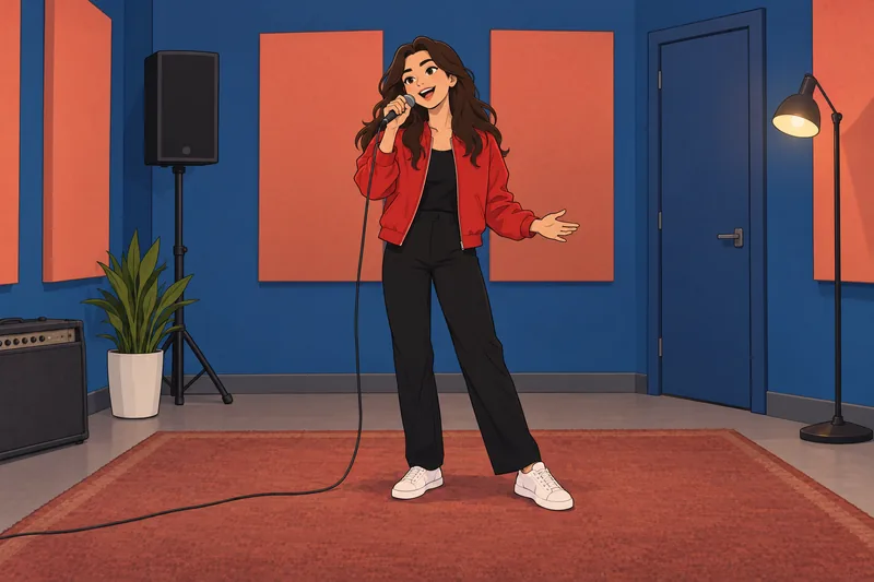 Which One Direction, a vocalist rehearses confidently.