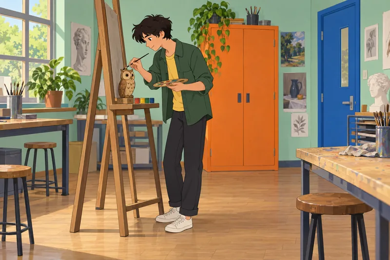 Which Owl House appears in an art classroom.