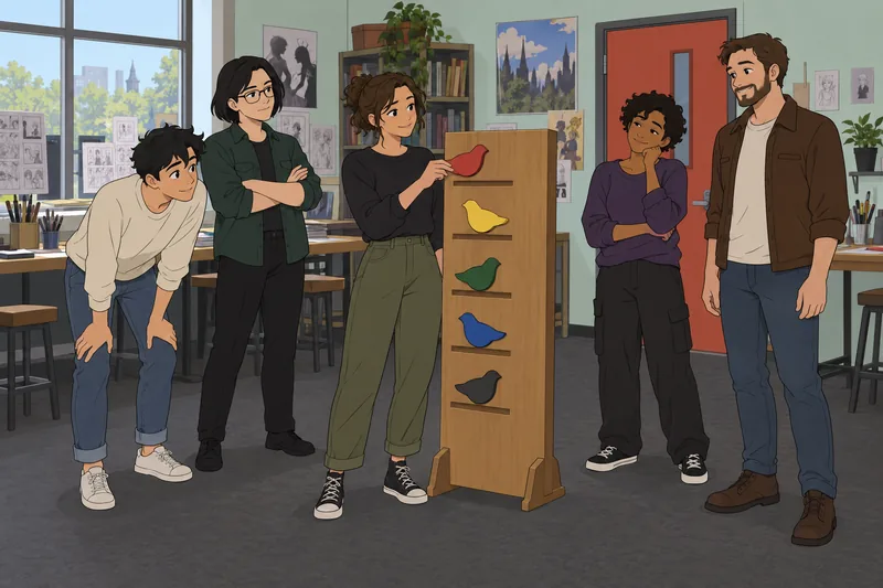 Which Robin Are shown in a character workshop.