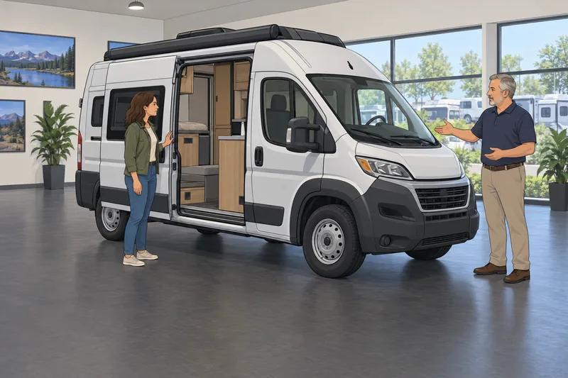 Which RV Is beside a compact camper van.