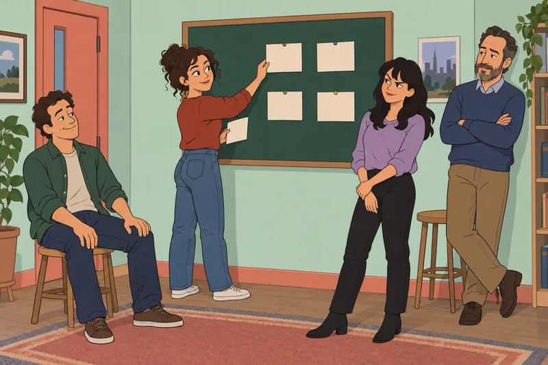 Which Seinfeld Character sorts four blank profiles.