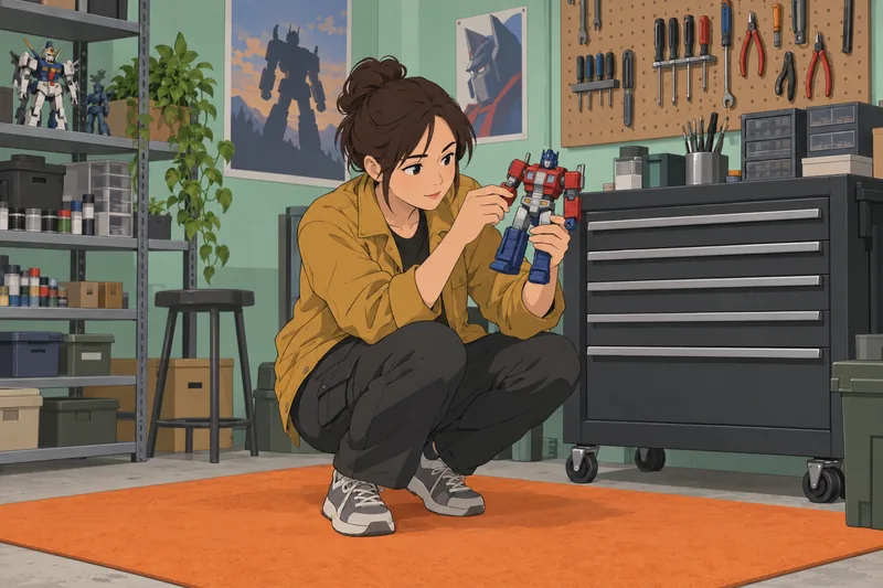 Which Transformer Are: a fan examines a robot.