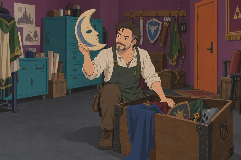 Which Zelda Character studies a moon mask.