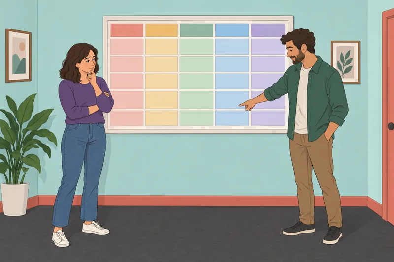 Quiz ¿Con quién? Una pareja revisa un plan.