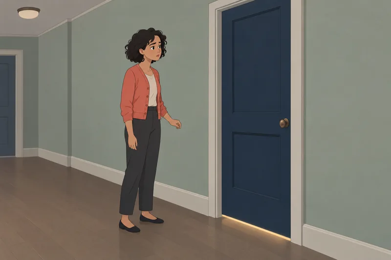 Why Is He waiting outside a closed door?