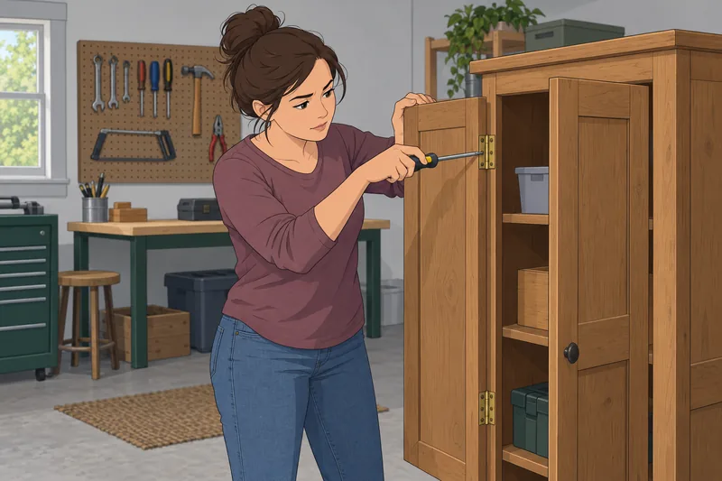 WikiHow Quiz shows a careful hinge repair.