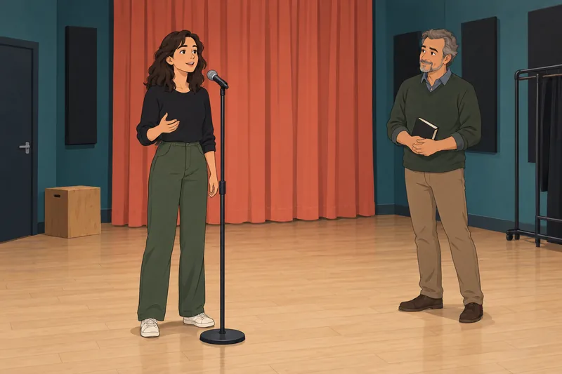 Will I Be — performer rehearses at microphone.