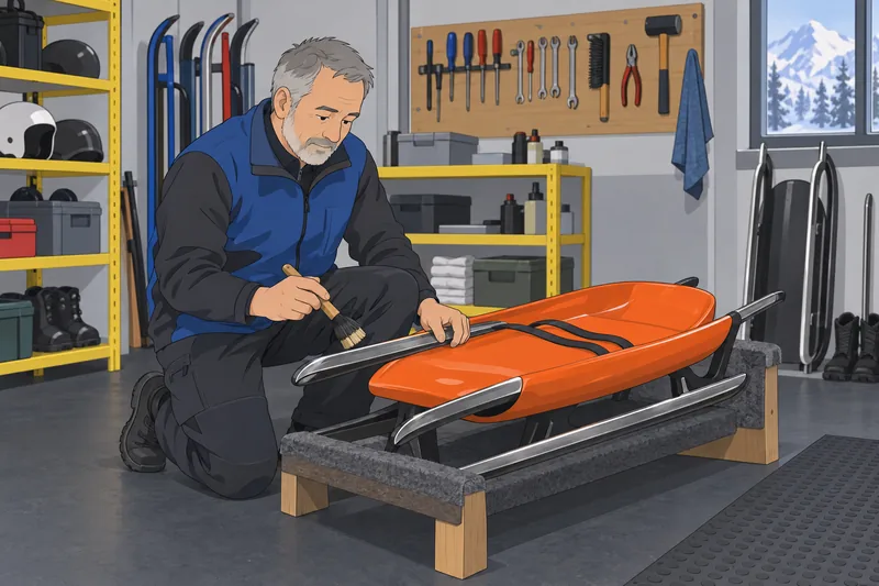 Winter Sport Quiz depicts a sled workshop.