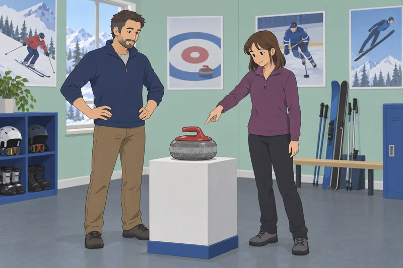 Quiz de deportes muestra una lección de curling.
