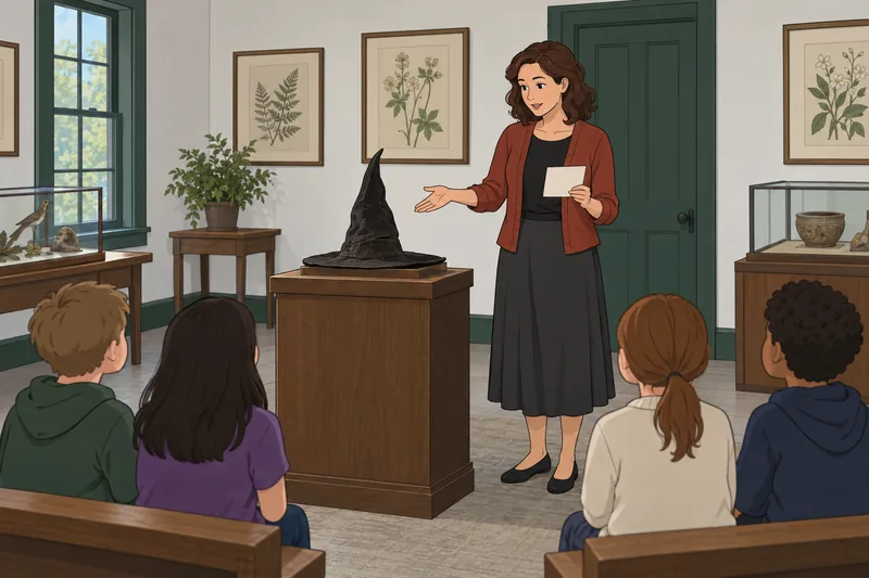 Witch Quiz appears in a museum classroom.