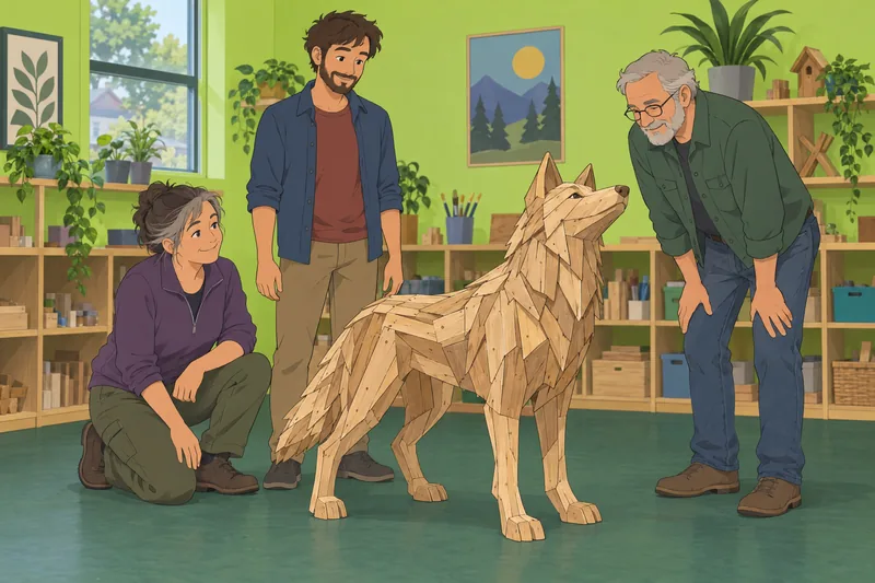 Quiz de la: adultos ensamblan un lobo.