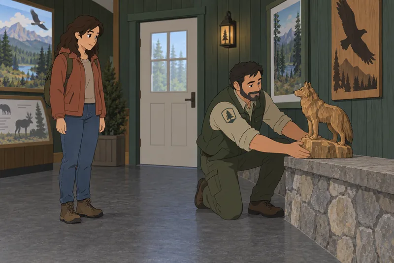Wolf Spirit Animal appears beside a carved symbol.