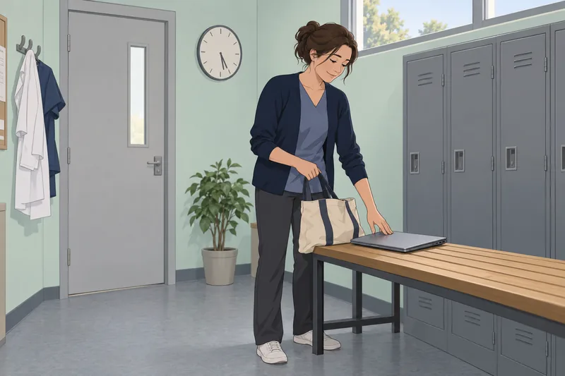 Work-Life Balance Quiz shows a worker leaving.