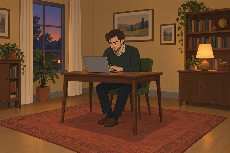Workaholism Test: worker remains at his desk.